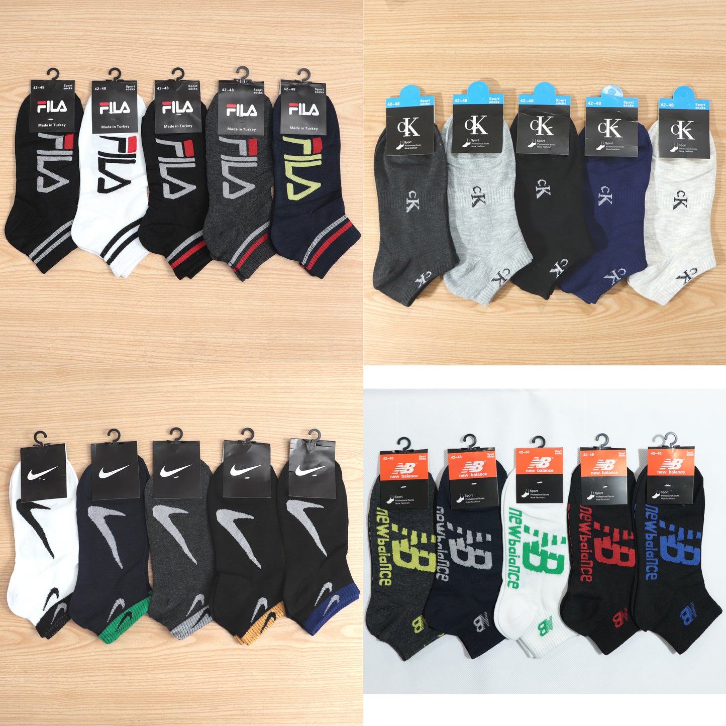 SKS-A2-BUNDLE OFFER 4 PACKS OF "PACK OF 5" IMPORTED ANKLE SOCKS (20 PAIRS)