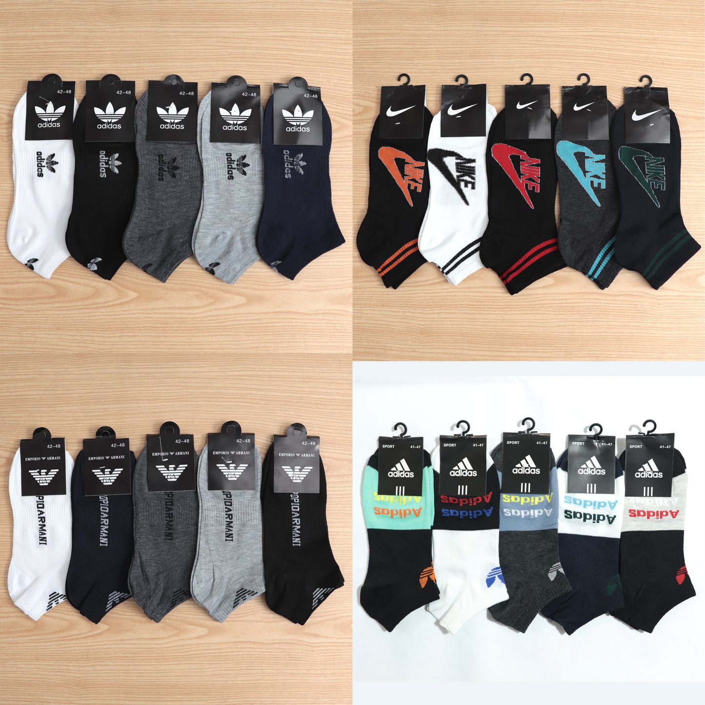 SKS-A1-BUNDLE OFFER 4 PACKS OF "PACK OF 5" IMPORTED ANKLE SOCKS (20 PAIRS)