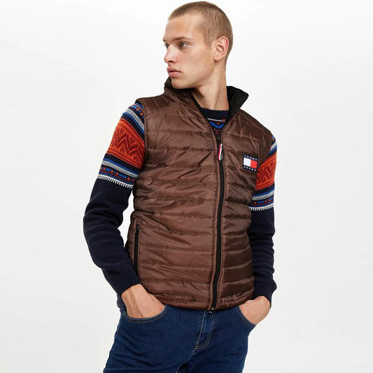 SJ404-THFGR MEN EXCLUSIVE SLEEVELESS QUILTED GILET "BROWN"