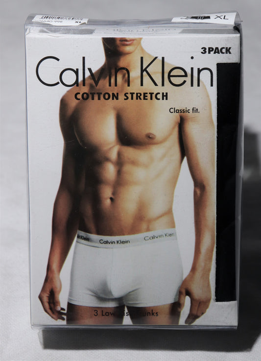 BB004-CLKLN ALL BLACK PACK OF 3 LOW RISE TRUNKS